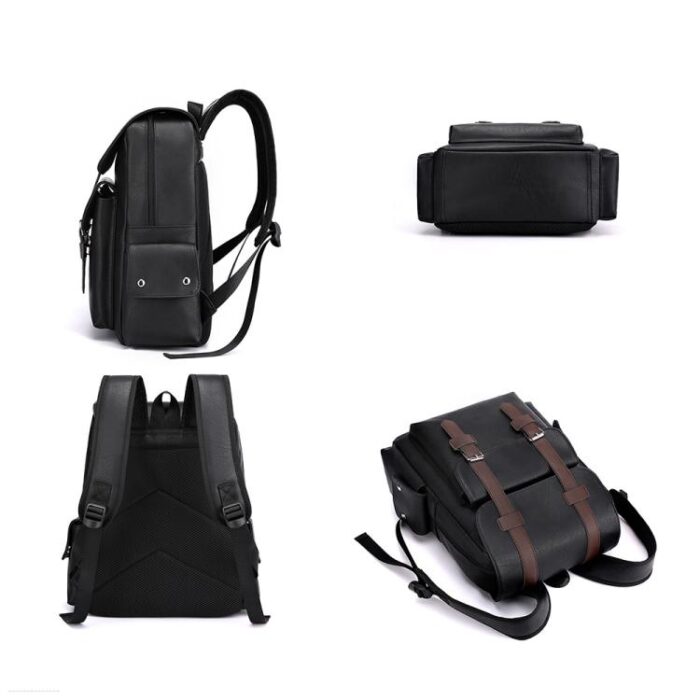 OUMANTU 975 PU Leather Large-capacity Travel Laptop Backpack - Image 4
