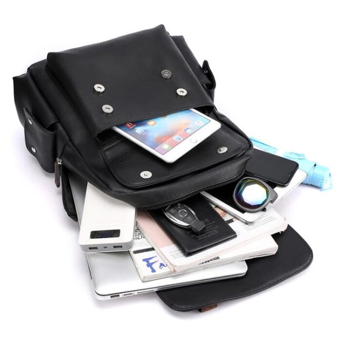 OUMANTU 975 PU Leather Large-capacity Travel Laptop Backpack - Image 5