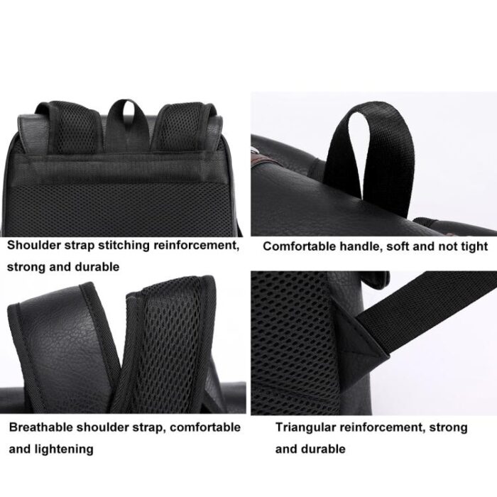 OUMANTU 975 PU Leather Large-capacity Travel Laptop Backpack - Image 9