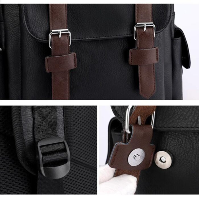 OUMANTU 975 PU Leather Large-capacity Travel Laptop Backpack - Image 10
