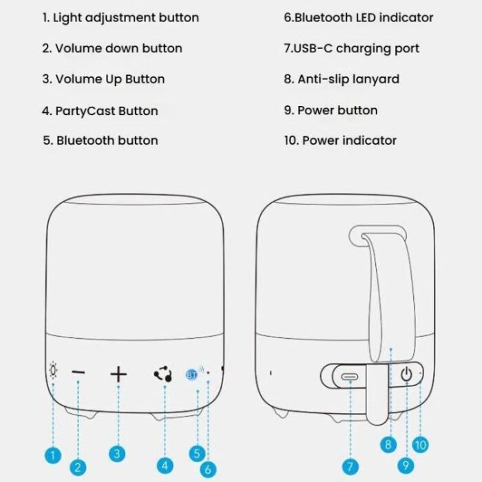 Anker Soundcore Glow Mini Bluetooth Speaker, IP67, 12h, Neon Lights - Image 11