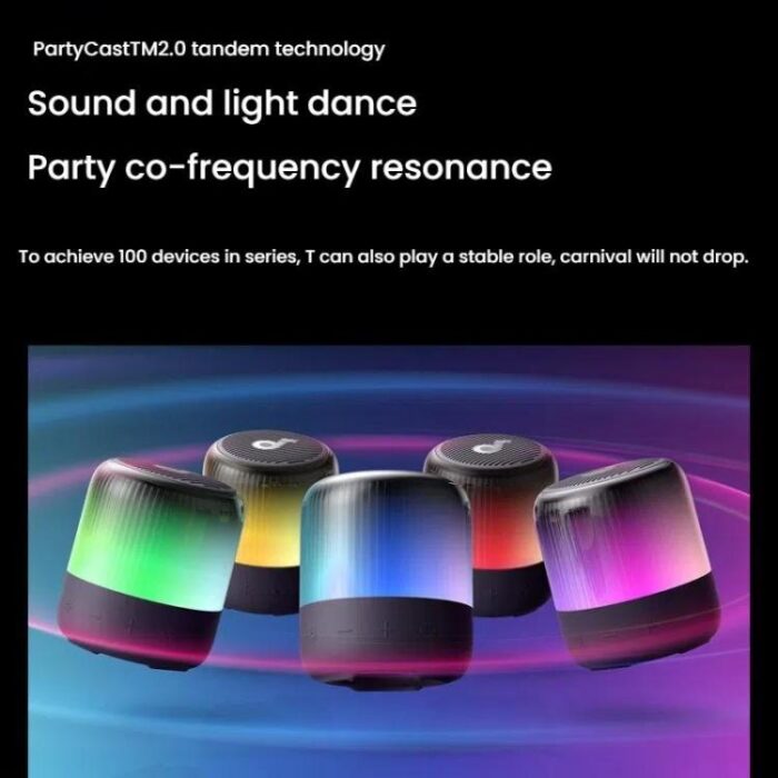 Anker Soundcore Glow Mini Bluetooth Speaker, IP67, 12h, Neon Lights - Image 4
