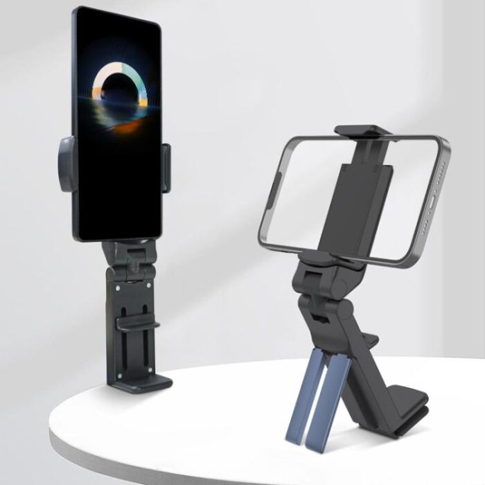 Mini Travel Phone Stand, Adjustable Rotating Folding Clip - Image 2