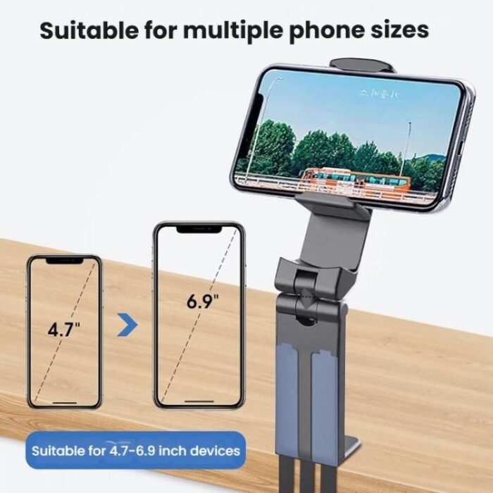 Mini Travel Phone Stand, Adjustable Rotating Folding Clip - Image 3