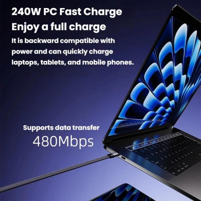 Braided Charging Cable with Built-In Phone Stand, 1.5 m, up to 240W - Image 5
