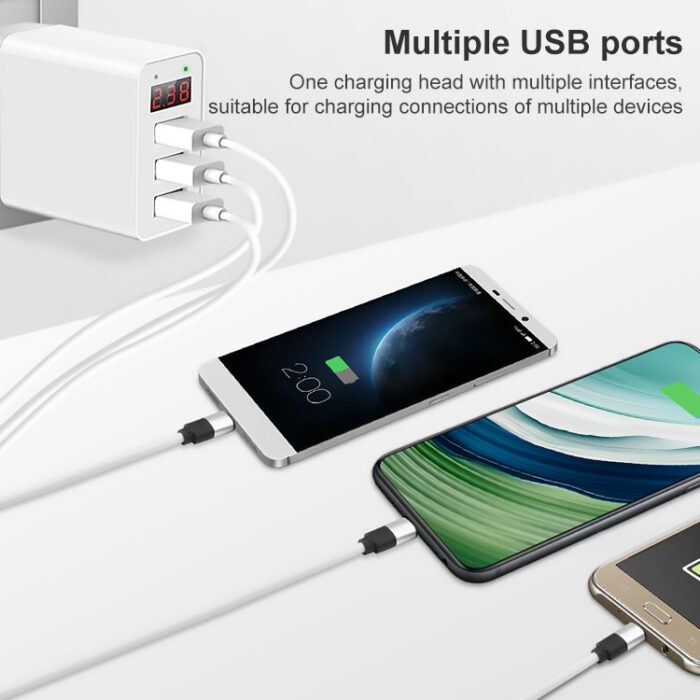 3-Port USB Travel Charger with LED Voltage Display, UK Plug - Image 4
