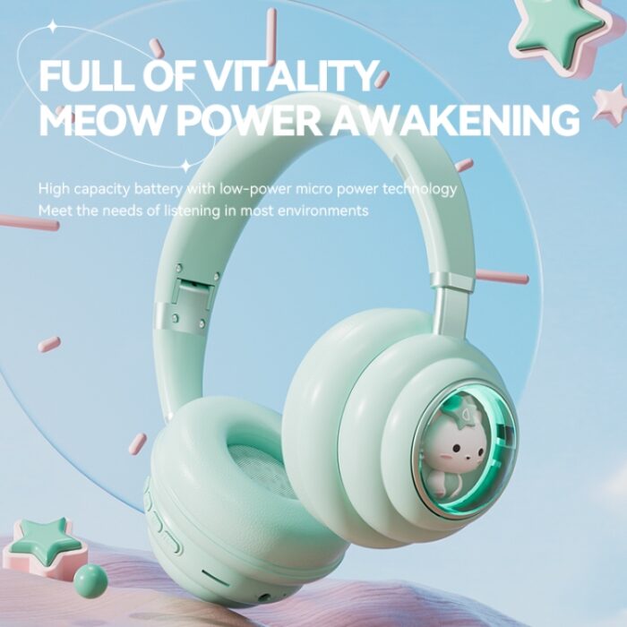KE-30 RGB Kids Wireless Bluetooth Headphones with Cable and Mic - Image 7