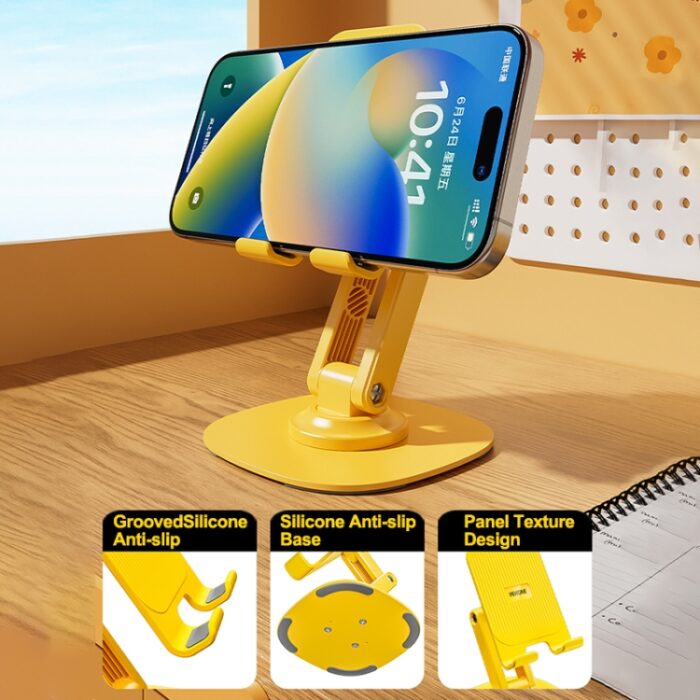 WEKOME WA-S103 Folding Rotating Desktop Phone Holder, Weighted Base - Image 3
