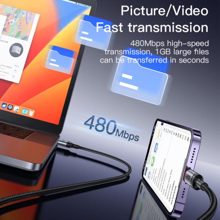 Yesido CA129L USB to Lightning Charging Cable, 1.2 m, 2.4A - Image 9