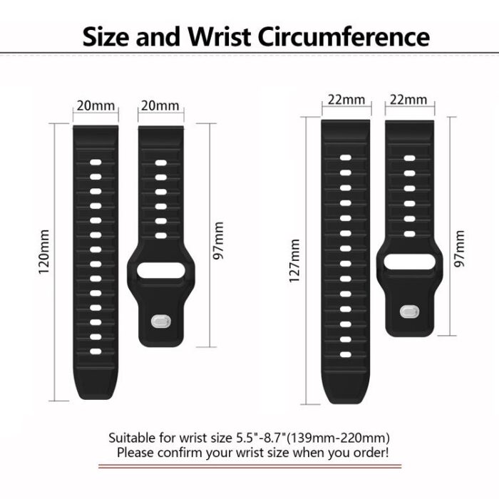 Kalebol Wave Pattern Silicone Watch Strap, 20mm / 22mm - Image 6