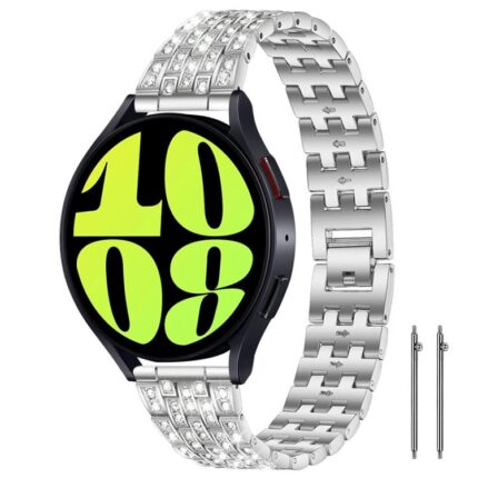 xDfind Five-Bead Full Diamond Metal Watch Band, 18mm / 20mm / 22mm