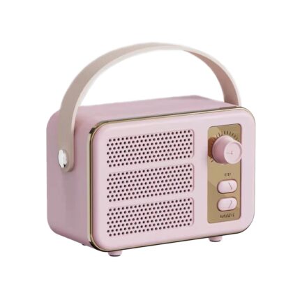 Mini Retro HiFi Bluetooth Speaker with Leather Handle and Volume Knob
