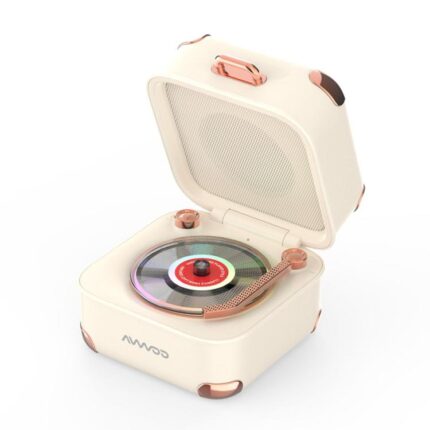 AVWOO A17 Retro Record Player Style Bluetooth Speaker with Lights