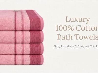 IZORRA 100% cotton bath towel 75x150 cm 600GSM — folded hero shot